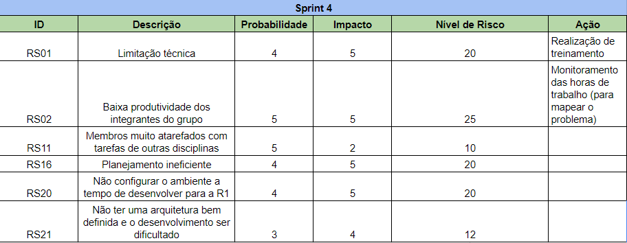 Sprint 4 Risks