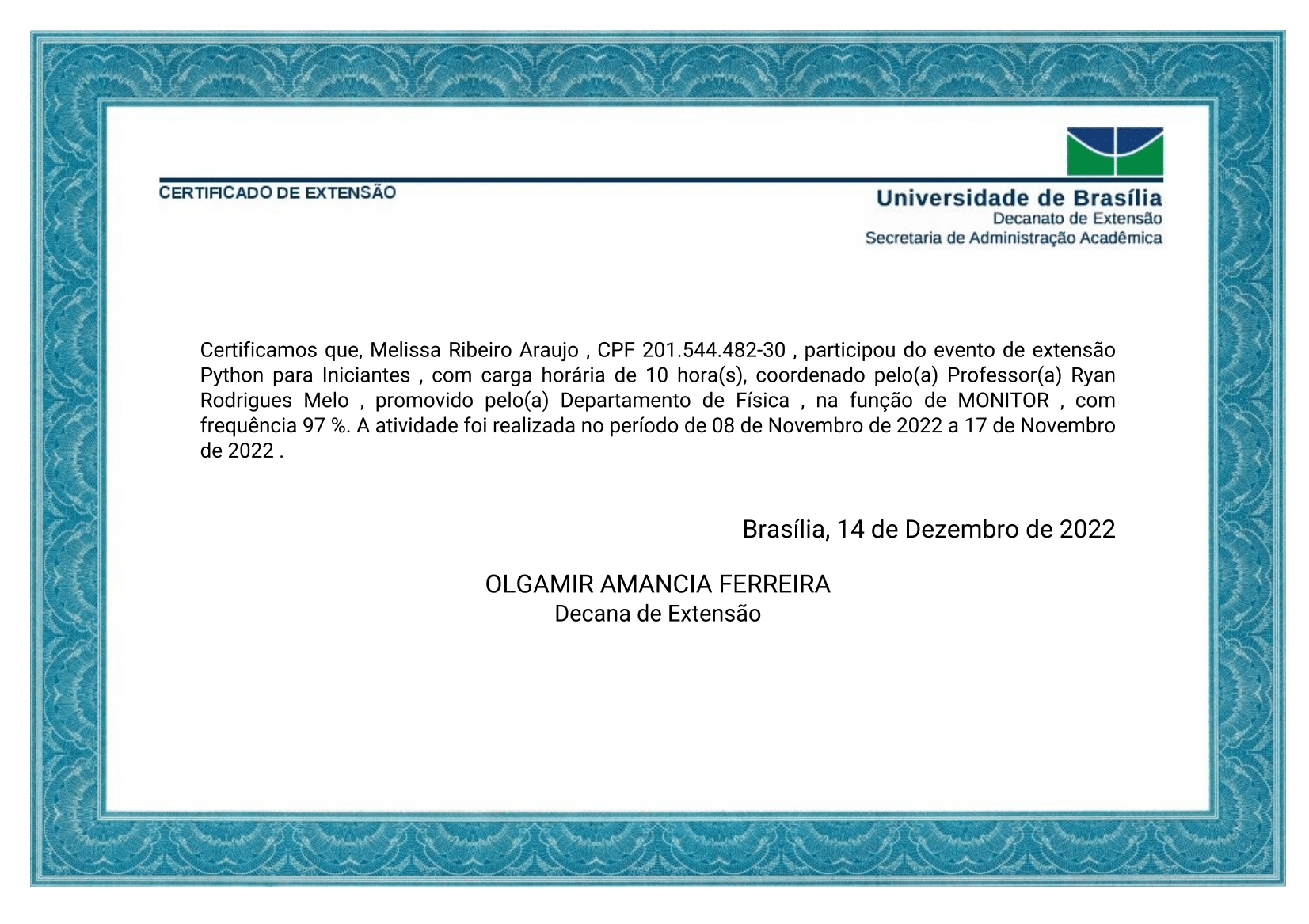 Certificado Exemplo