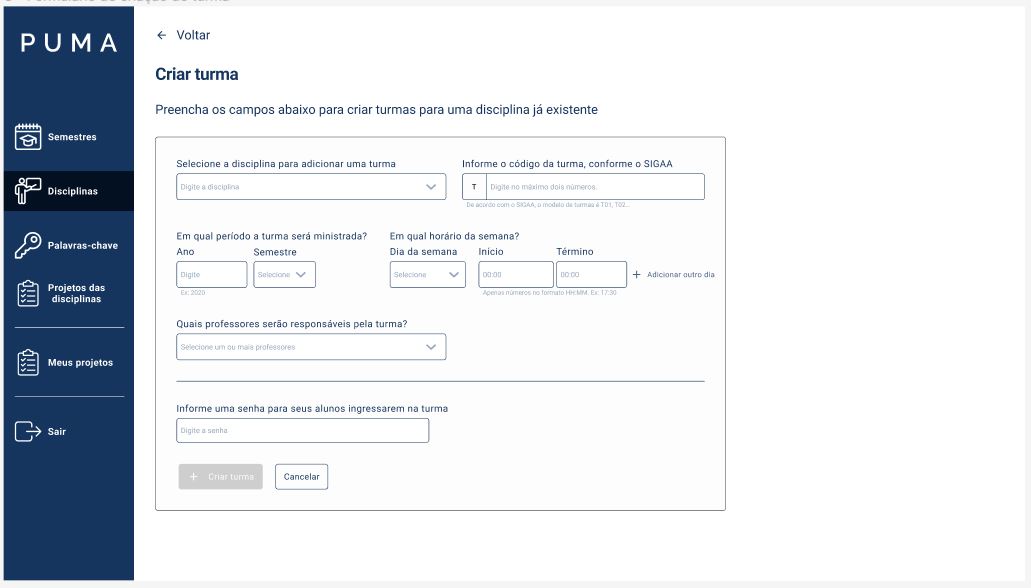 formulario de turmas