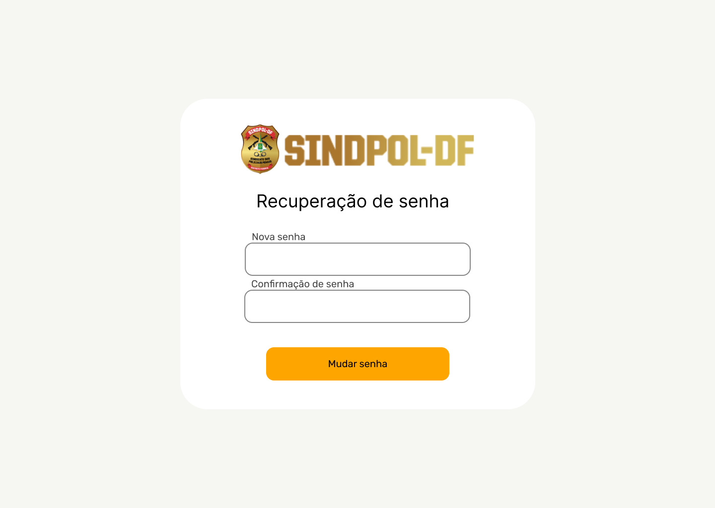 Tela de recuperação de senha enviado